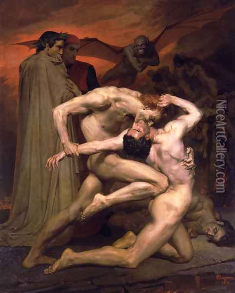 Dante et Virgile au Enfers (Dante and Virgil in Hell) Oil Painting - William-Adolphe Bouguereau