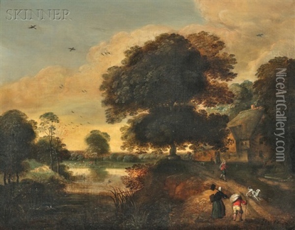 Landscape With Figures Oil Painting - Pieter Jansz van Asch