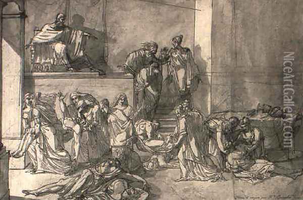 Ulysses giving orders to retrieve bodies of the dead suitors 1806 Oil Painting - Felix (Boisselier the Elder) Boisselier