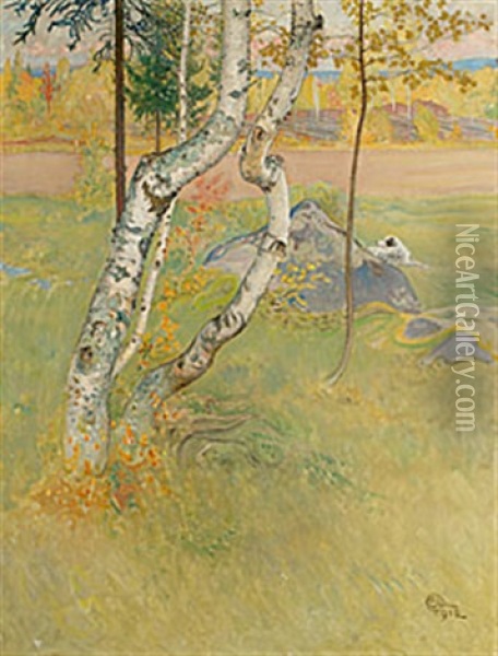 Bjorkarna Oil Painting - Carl Olof Larsson