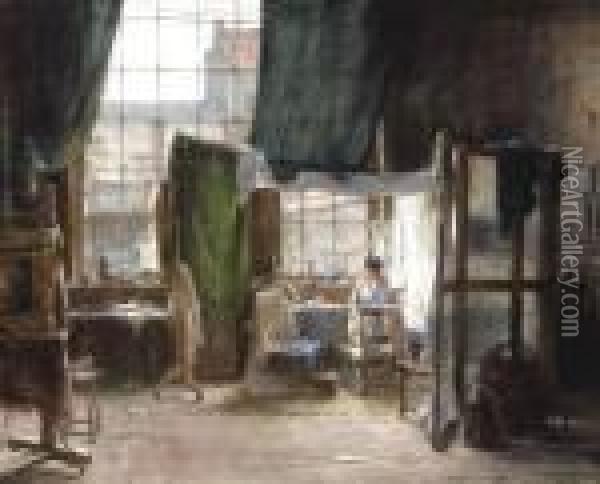 Zeeuwse Vrouw In Mijn Atelier (ca. 1895) Oil Painting - Edward Antoon Portielje