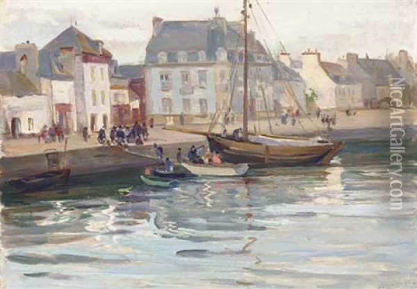 Evening, Concarneau, Brittany Oil Painting - Robert Hope