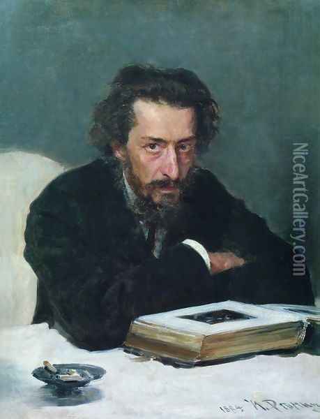 Portrait of composer and journalist Pavel Ivanovich Blaramberg Oil Painting - Ilya Efimovich Efimovich Repin
