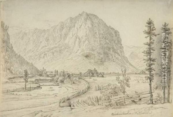 Gebirgslandschaft Bei Weichselboden In Der Steiermark. 1821 Oil Painting - Friedrich Loos
