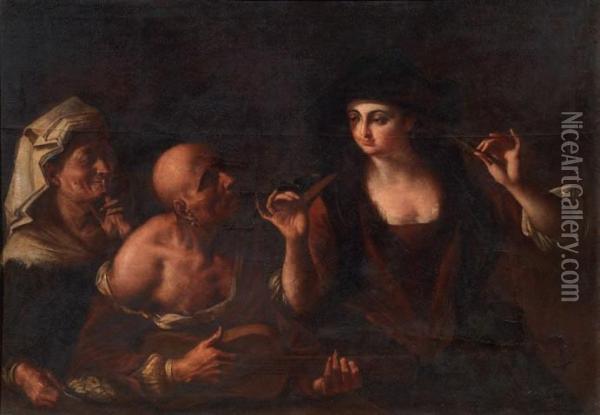 Fattucchiera Oil Painting - Giovanni Domenico Lombardi