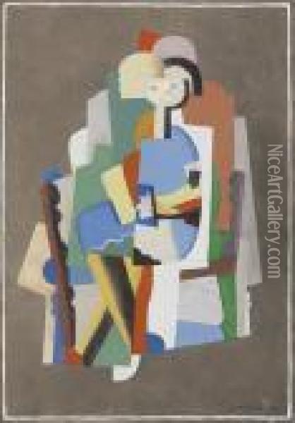 Jeune Fille Assise Oil Painting - Georges Valmier