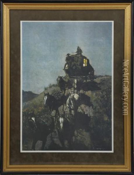 Night Coach Oil Painting - Frederic Remington