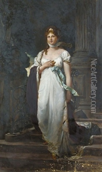 Portrat Der Konigin Luise Von Preussen Oil Painting - Gustav Karl Ludwig Richter