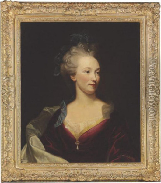 Portrait Of A Lady Oil Painting - Jean Raoux