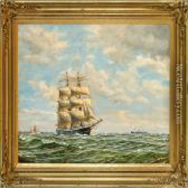 A Marine With The Danish Training Ship Georg Stage Oil Painting - Christian Bogo
