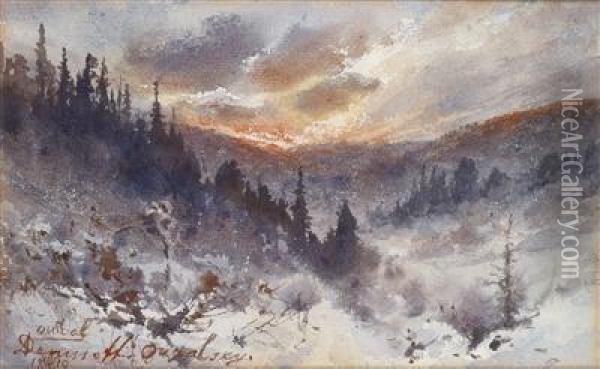 The Urals Oil Painting - Alexei Kuzmich Denisoff-Uralsky