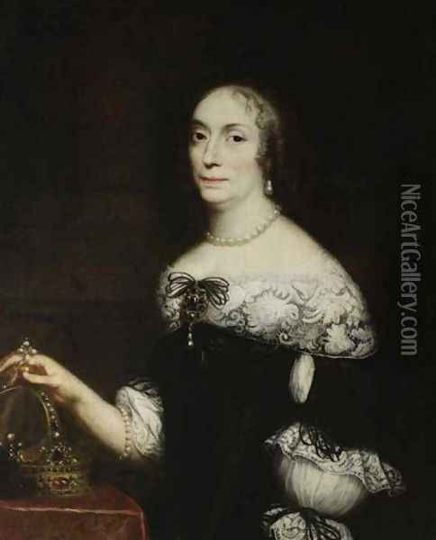 Portrait of the Queen of Poland Marie Louise Gonzaga de Nevers Oil Painting - Daniel Schultz
