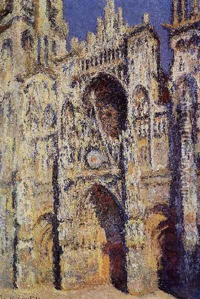 Rouen Cathedral The Portal And The Tour D Albane Full Sunlight Oil Painting - Claude Oscar Monet