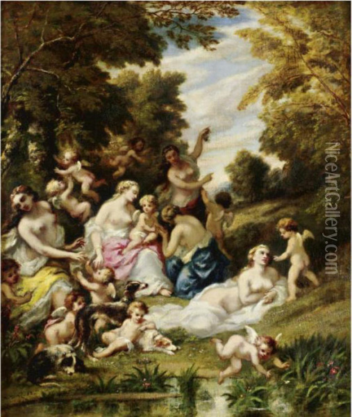 La Fete Des Amours Oil Painting - Narcisse-Virgile D Az De La Pena