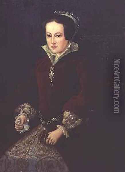 Portrait of Queen Mary I of England Oil Painting - Mor, Sir Anthonis (Antonio Moro)