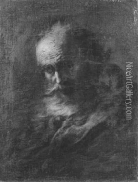 Portrait D'homme Barbu Oil Painting - Petr Brandl