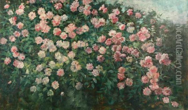 Pink Flower Bush Oil Painting - Frederick Stuart Church