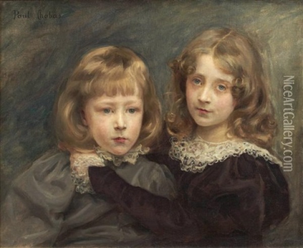 Portrait D'enfants Oil Painting - Paul Emile Chabas