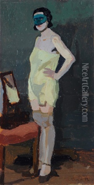 Donna Con Maschera Oil Painting - Llewelyn Lloyd