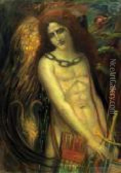 L' Archange Saint Michel Oil Painting - Henri Jules Charles De Groux