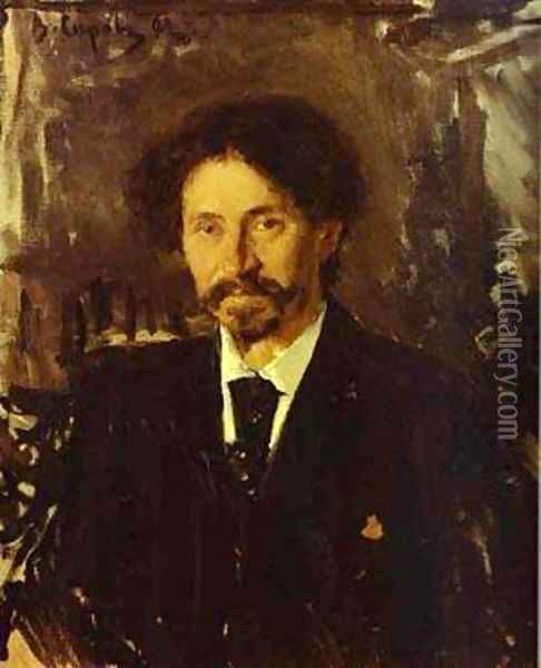 Portrait Of The Artist Ilya Repin 1892 Oil Painting - Valentin Aleksandrovich Serov
