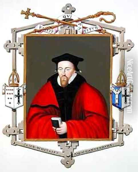 Portrait of John Whitgift Archbishop of Canterbury from Memoirs of the Court of Queen Elizabeth Oil Painting - Sarah Countess of Essex