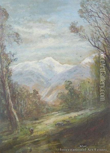 South Island Pastoral Scene Oil Painting - Blythe Fletcher