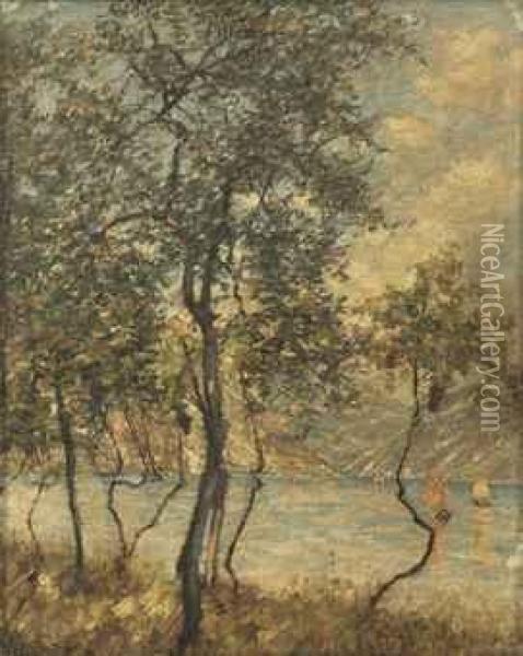 A Brescian Lake Oil Painting - Henry Herbert La Thangue