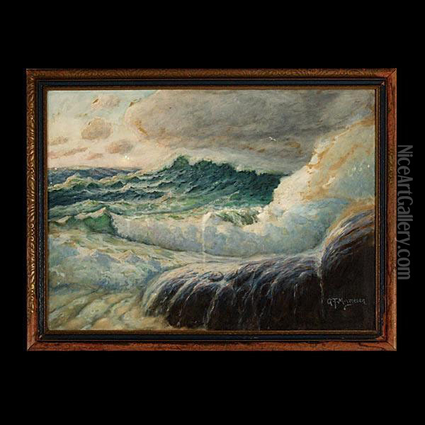 Crashing Surf. Oil Painting - Gilbert Tucker Margeson