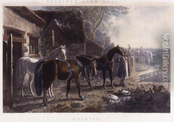Herring'sfarm Scenes Oil Painting - John Frederick Herring Snr