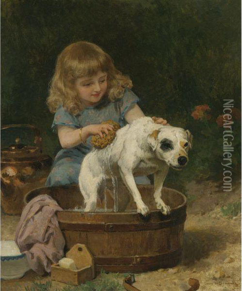Bath Day Oil Painting - Louis De Schryver