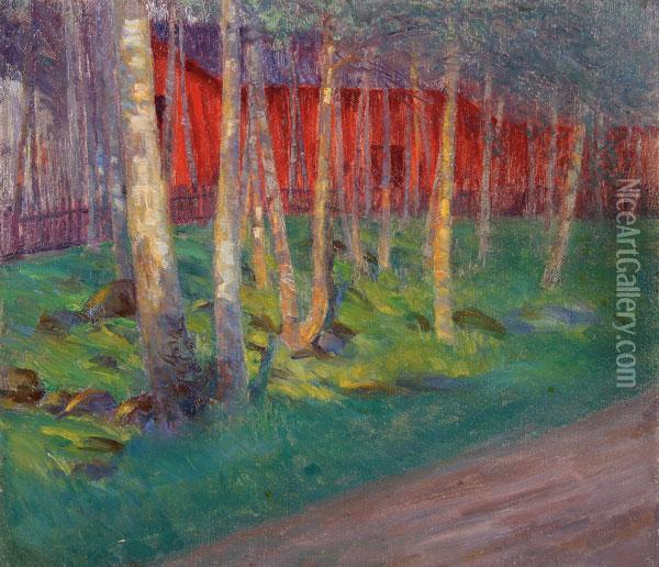 Birch Grove At Sunset Oil Painting - Arkhip Ivanovich Kuindzhi