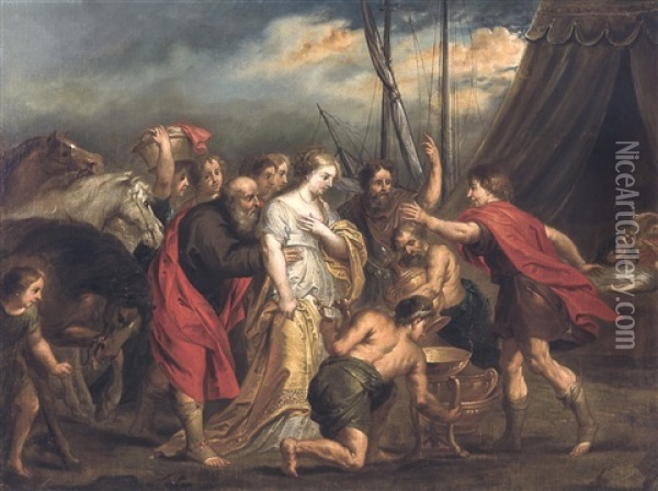 Salutation De Cleopatre Oil Painting - Jan Erasmus Quellinus