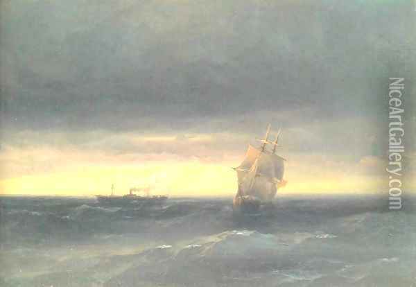 Sea Oil Painting - Ivan Konstantinovich Aivazovsky