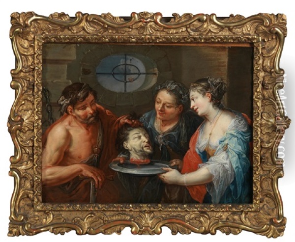 Salome Receives The Head Of John The Baptist Oil Painting - Johann Georg Platzer