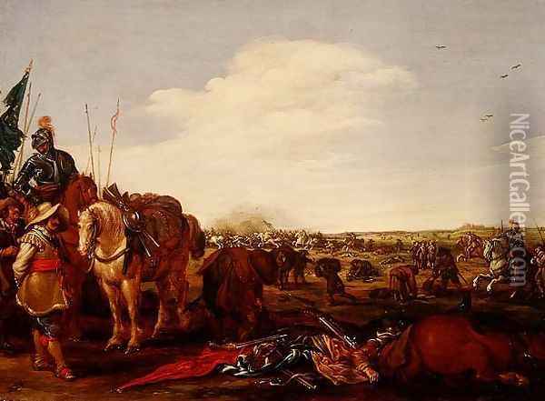 A Battle Scene Oil Painting - Jacob Martsen de Jonge