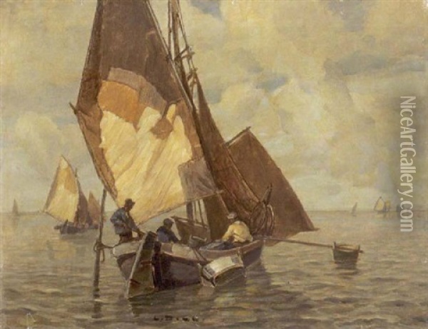 Fischerboote In Chioggia Oil Painting - Ludwig Dill