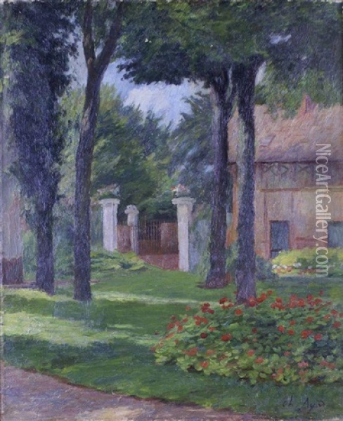 L'entree Du Parc Oil Painting - Charles-Jean Agard
