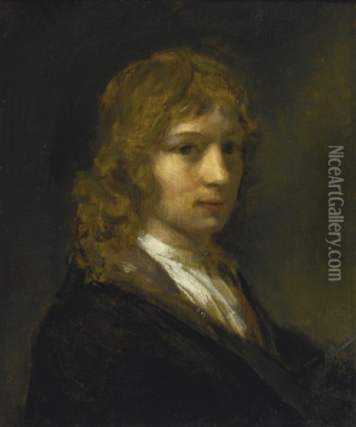 Self Portrait As A Young Man, Head And Shoulders Oil Painting - Willem Drost