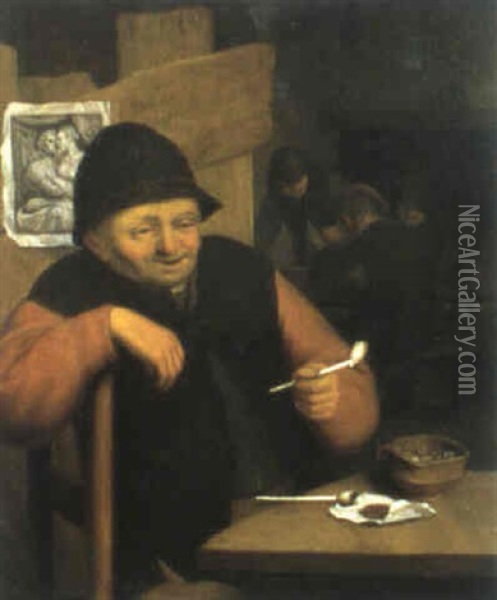 Pfeifenrauchender Bauer Oil Painting - Cornelis Dusart