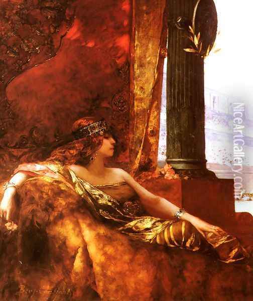 L'Imperatrice Theodora au Colisée (The Empress Theodora at the Colisseum) Oil Painting - Benjamin Jean Joseph Constant