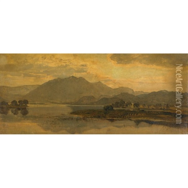 Ben Venice From Loch Achray Oil Painting - Alexander Fraser the Younger