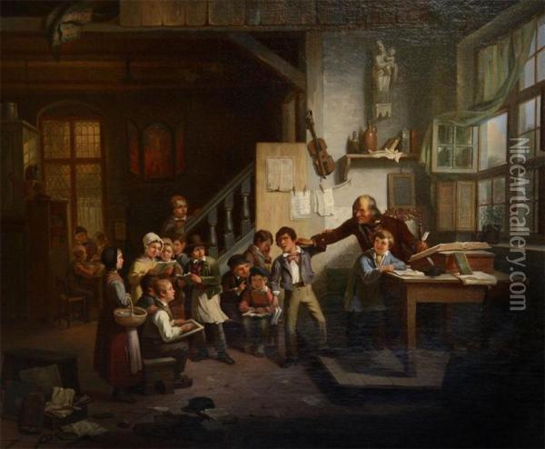 In The Classroom Oil Painting - Constant De Surgeloose