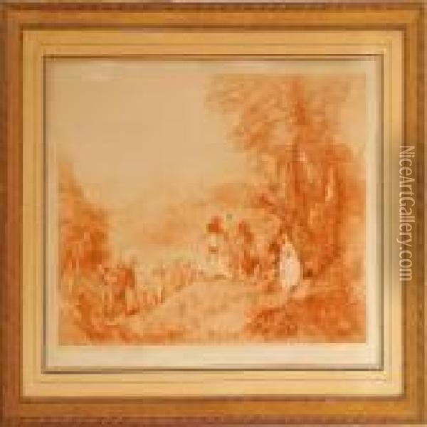 Le Pelerinage A L'ile De Cithere Oil Painting - Watteau, Jean Antoine