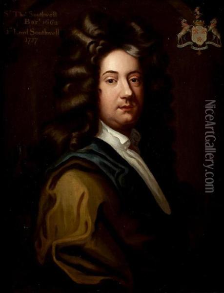 Half Length Portrait Of Sir Thomas Southwell, 1st Baronsouthwell Oil Painting - Sir Godfrey Kneller