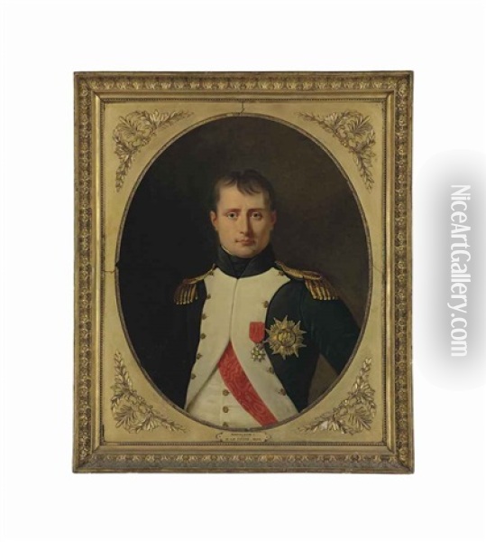 Portrait Of Emperor Napoleon (1769-1821), Half-length, As Colonel Of The Foot Grenadiers Of The Imperial Guard, Wearing The Cross... Oil Painting - Robert Jacques Francois Faust Lefevre
