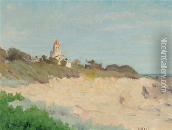 Paysage A St. Honorat (iles De Lerins) Oil Painting - Edouard John E. Ravel