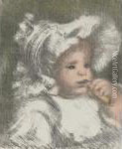Enfant Au Biscuit (d.; S. 31) Oil Painting - Pierre Auguste Renoir