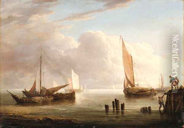 A harbor scene Oil Painting - Joseph Stannard