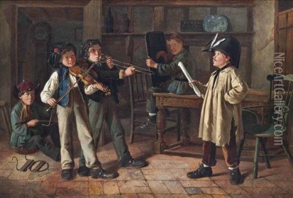 The General And His Band Oil Painting - Charles Hunt